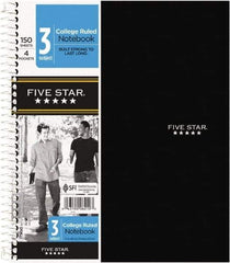 Mead - 150 Sheet, 8-1/2 x 11", College Ruled 3 Subject Notebook - Assorted Colors - Eagle Tool & Supply