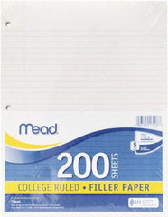 Mead - 200 Sheet, 8-1/2 x 11", College Ruled Filler Paper - White - Eagle Tool & Supply