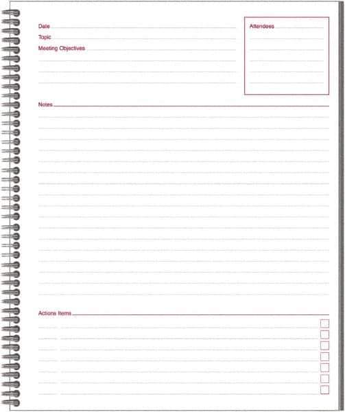 Mead - 80 Sheet, 8-1/4 x 11", Guided Business Notebook - Black - Eagle Tool & Supply
