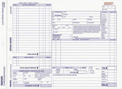 REDIFORM - 50 Sheet, 8-1/2 x 11", Auto Repair Form - White & Blue - Eagle Tool & Supply