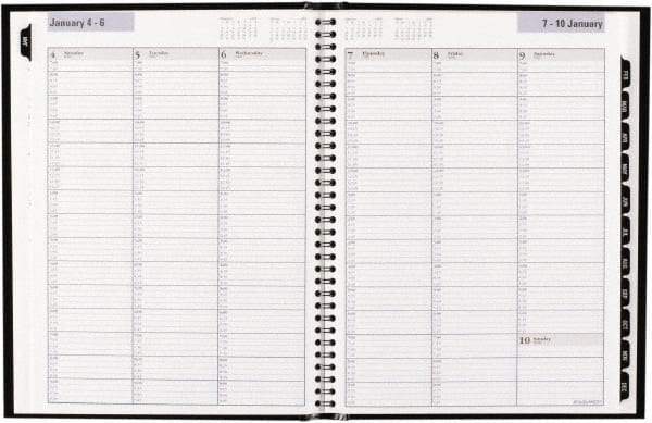 DayMinder - 52 Sheet, 8 x 11", Appointment Book - Black - Eagle Tool & Supply