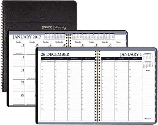 House of Doolittle - 12 Sheet, 8-1/2 x 11", Weekly/Monthly Planner - Black - Eagle Tool & Supply