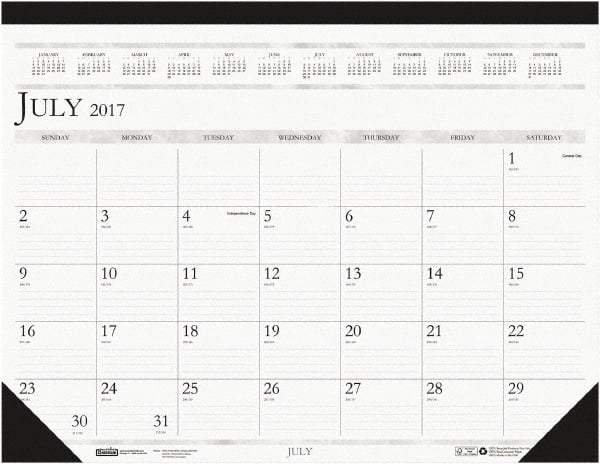 House of Doolittle - 12 Sheet, 22 x 17", Desk Pad - White & Blue - Eagle Tool & Supply