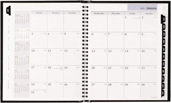DayMinder - 12 Sheet, 6-7/8 x 8-3/4", Monthly Planner - Black - Eagle Tool & Supply