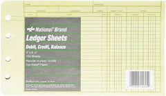 National Brand - 100 Sheet, 5 x 8-1/2", Ledger Refill Sheets - Green - Eagle Tool & Supply