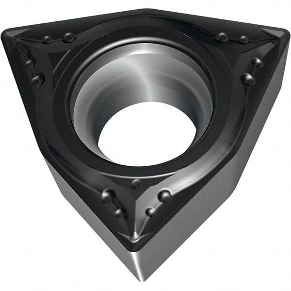 Walter - WCMT MP4 Grade WPP20S Turning Insert - TiCN+Al2O3+(TiCN) Finish, 80° Trigon, 9.53mm Inscr Circle, 3.97mm Thick, 0.4mm Corner Radius - Eagle Tool & Supply