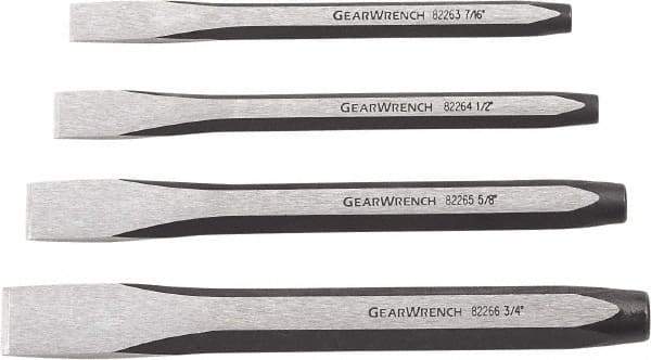 GearWrench - 4 Piece Cold Chisel Set - Sizes Included 7/16 to 3/4" - Eagle Tool & Supply