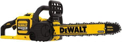 DeWALT - 60 Volt, 25.2 Ft/sec, Battery Powered Chainsaw - 16" Guide Bar Length, 7,500 RPM, 3/8" Chain Pitch, 0.043 Chain Gauge - Eagle Tool & Supply