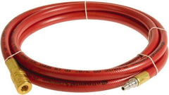Continental ContiTech - 1/4" ID x 0.45" OD 10' Long Multipurpose Air Hose - Industrial Interchange Safety Coupler x Male Plug Ends, 300 Working psi, -10 to 158°F, 1/4" Fitting, Red - Eagle Tool & Supply