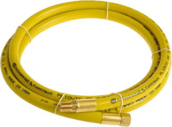 Continental ContiTech - 1/2" ID x 0.78" OD 3' Long Multipurpose Air Hose - MNPT x FNPT Ends, 300 Working psi, -10 to 158°F, 1/2" Fitting, Yellow - Eagle Tool & Supply