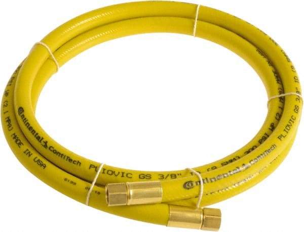 Continental ContiTech - 1/2" ID x 0.78" OD 10' Long Multipurpose Air Hose - FNPT x FNPT Ends, 300 Working psi, -10 to 158°F, 1/2" Fitting, Yellow - Eagle Tool & Supply