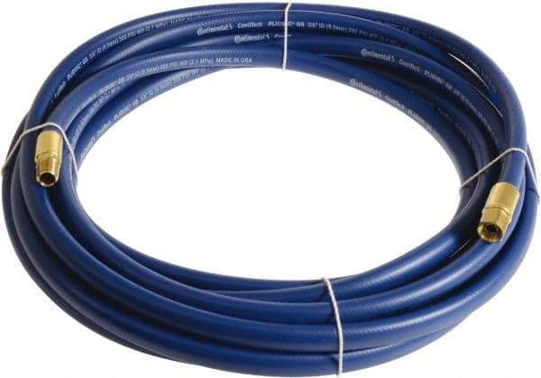 Continental ContiTech - 1/4" ID x 0.45" OD 15' Long Multipurpose Air Hose - MNPT x FNPT Ends, 300 Working psi, -10 to 158°F, 1/4" Fitting, Blue - Eagle Tool & Supply