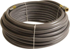 Continental ContiTech - 1/4" ID x 0.45" OD 25' Long Multipurpose Air Hose - Industrial Interchange Safety Coupler x Male Plug Ends, 300 Working psi, -10 to 158°F, 1/4" Fitting, Gray - Eagle Tool & Supply