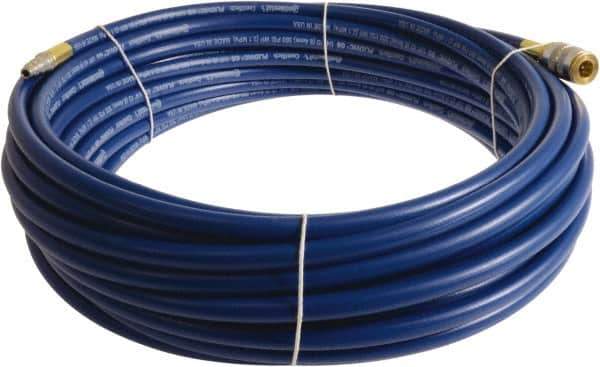 Continental ContiTech - 1/2" ID x 0.78" OD 20' Long Multipurpose Air Hose - Industrial Interchange Safety Coupler x Male Plug Ends, 300 Working psi, -10 to 158°F, 1/2" Fitting, Blue - Eagle Tool & Supply