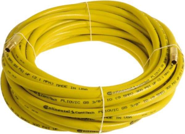 Continental ContiTech - 1/4" ID x 0.45" OD 75' Long Multipurpose Air Hose - MNPT x MNPT Ends, 300 Working psi, -10 to 158°F, 1/4" Fitting, Yellow - Eagle Tool & Supply