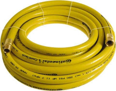 Continental ContiTech - 3/4" ID x 1.11" OD 50' Long Multipurpose Air Hose - MNPT x FNPT Ends, 250 Working psi, -10 to 158°F, 3/4" Fitting, Yellow - Eagle Tool & Supply