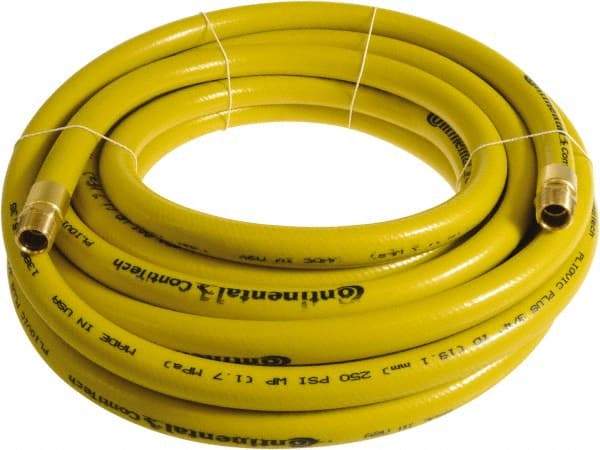 Continental ContiTech - 3/4" ID x 1.11" OD 50' Long Multipurpose Air Hose - MNPT x MNPT Ends, 250 Working psi, -10 to 158°F, 3/4" Fitting, Yellow - Eagle Tool & Supply