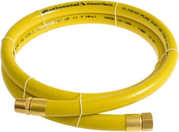 Continental ContiTech - 3/4" ID x 1.11" OD 3' Long Multipurpose Air Hose - MNPT x FNPT Ends, 250 Working psi, -10 to 158°F, 3/4" Fitting, Yellow - Eagle Tool & Supply