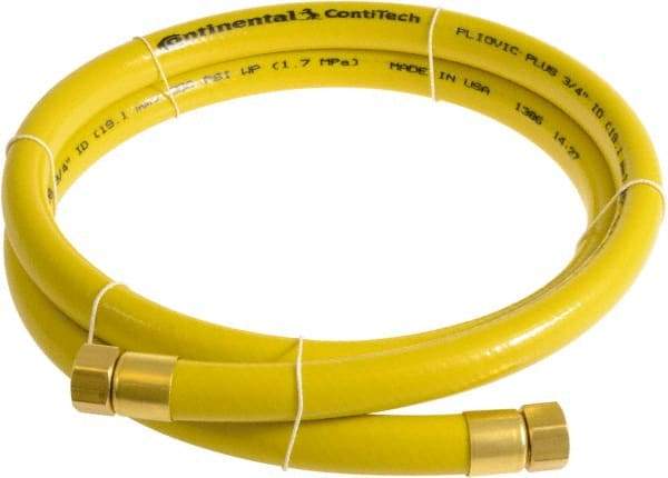 Continental ContiTech - 3/4" ID x 1.11" OD 10' Long Multipurpose Air Hose - FNPT x FNPT Ends, 250 Working psi, -10 to 158°F, 3/4" Fitting, Yellow - Eagle Tool & Supply