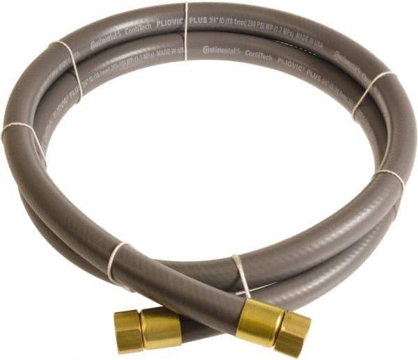 Continental ContiTech - 3/4" ID x 1.11" OD 3' Long Multipurpose Air Hose - FNPT x FNPT Ends, 250 Working psi, -10 to 158°F, 3/4" Fitting, Gray - Eagle Tool & Supply