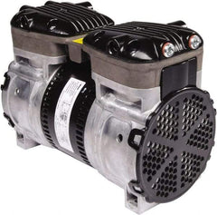 Gast - 1/2 hp, 4.8 CFM, 125 Max psi Piston Vacuum & Compressor Pump - 29.5 Hg/In, 115 to 240/60 & 110 to 240/50 Volt, 9.53" Long x 5" Wide x 7.08" High - Eagle Tool & Supply