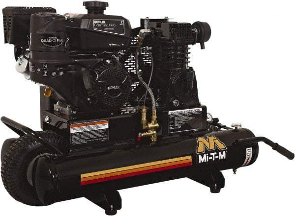 MI-T-M - 7.0 hp, 13.9 CFM, 90 Max psi, Single Stage Portable Fuel Air Compressor - Kohler CH270 OHV Engine - Eagle Tool & Supply