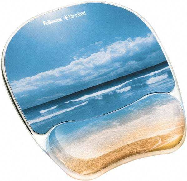 FELLOWES - 7-15/16" x 9-1/4" Multi-Colored Mouse Pad/Wrist Rest - Use with Computer, Laptop - Eagle Tool & Supply
