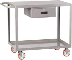 Little Giant - 1,200 Lb Capacity, 24" Wide x 42" Long x 35" High Shelf Cart - 2 Shelf, Steel, 2 Rigid/2 Swivel Casters - Eagle Tool & Supply
