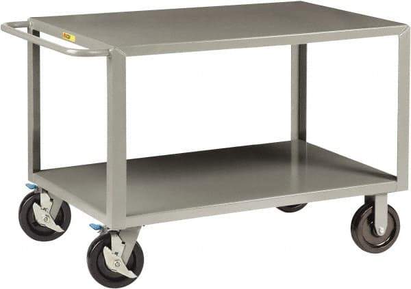 Little Giant - 5,000 Lb Capacity, 36" Wide x 78" Long x 36" High Shelf Cart - 2 Shelf, Steel, 4 Swivel Casters - Eagle Tool & Supply