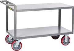 Little Giant - 3,600 Lb Capacity, 24" Wide x 42" Long x 36" High Shelf Cart - 2 Shelf, Steel, 2 Rigid/2 Swivel Casters - Eagle Tool & Supply