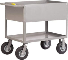 Little Giant - 1,200 Lb Capacity, 24" Wide x 54" Long x 36-1/2" High Deep Shelf Cart - 2 Shelf, Steel, 2 Rigid/2 Swivel Casters - Eagle Tool & Supply