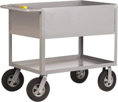 Little Giant - 1,200 Lb Capacity, 24" Wide x 54" Long x 36-1/2" High Deep Shelf Cart - 2 Shelf, Steel, 2 Rigid/2 Swivel Casters - Eagle Tool & Supply