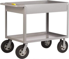 Little Giant - 1,200 Lb Capacity, 24" Wide x 54" Long x 36-1/2" High Deep Shelf Cart - 2 Shelf, Steel, 2 Rigid/2 Swivel Casters - Eagle Tool & Supply
