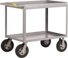 Little Giant - 1,200 Lb Capacity, 24" Wide x 54" Long x 36-1/2" High Deep Shelf Cart - 2 Shelf, Steel, 2 Rigid/2 Swivel Casters - Eagle Tool & Supply