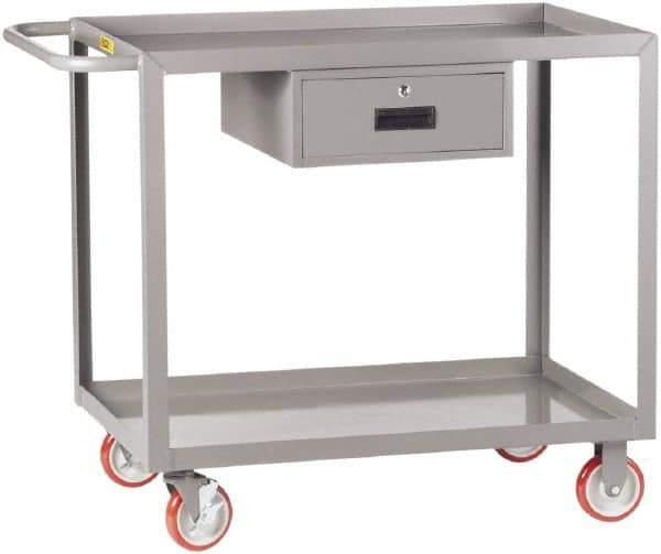 Little Giant - 1,200 Lb Capacity, 24" Wide x 54" Long x 35" High Shelf Cart - 2 Shelf, Steel, 2 Rigid/2 Swivel Casters - Eagle Tool & Supply