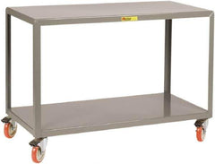 Little Giant - Mobile Table - Steel, Fixed Leg, Gray, 32" Long x 18" Deep x 34" High - Eagle Tool & Supply