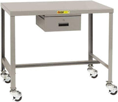 Little Giant - Mobile Machine Table - Steel, Fixed Leg, Gray, 48" Long x 24" Deep x 24" High - Eagle Tool & Supply