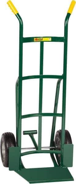 Little Giant - 600 Lb Capacity 49" OAH Hand Truck - 13-1/2 x 16" Base Plate, Dual Handle, Steel, Flat-Free Microcellular Foam Wheels - Eagle Tool & Supply
