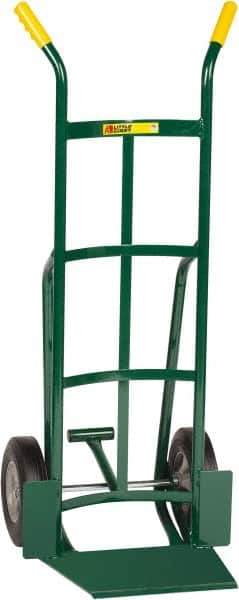 Little Giant - 800 Lb Capacity 49" OAH Hand Truck - 13-1/2 x 16" Base Plate, Dual Handle, Steel, Solid Rubber Wheels - Eagle Tool & Supply