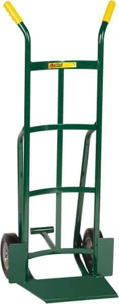 Little Giant - 800 Lb Capacity 49" OAH Hand Truck - 13-1/2 x 16" Base Plate, Dual Handle, Steel, Solid Rubber Wheels - Eagle Tool & Supply