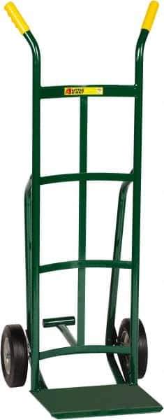 Little Giant - 800 Lb Capacity 49" OAH Hand Truck - 12 x 14" Base Plate, Dual Handle, Steel, Solid Rubber Wheels - Eagle Tool & Supply