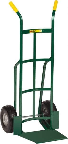 Little Giant - 600 Lb Capacity 49" OAH Hand Truck - 13-1/2 x 16" Base Plate, Dual Handle, Steel, Flat-Free Microcellular Foam Wheels - Eagle Tool & Supply