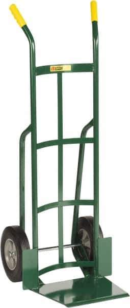 Little Giant - 800 Lb Capacity 49" OAH Hand Truck - 13-1/2 x 16" Base Plate, Dual Handle, Steel, Solid Rubber Wheels - Eagle Tool & Supply