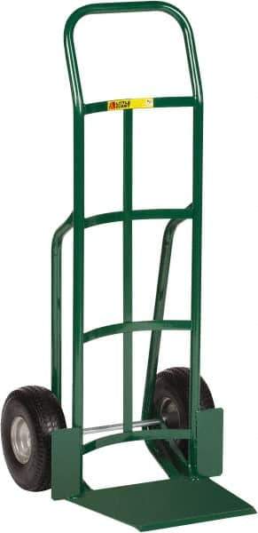 Little Giant - 600 Lb Capacity 47" OAH Hand Truck - 13-1/2 x 16" Base Plate, Continuous Handle, Steel, Flat-Free Microcellular Foam Wheels - Eagle Tool & Supply