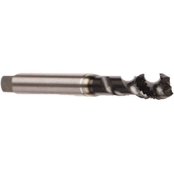 Emuge - M10x1.50 Metric 2 Flute 6H Modified Bottoming Spiral Flute Tap - Cobalt, GLT-8 Finish, 100mm OAL, Right Hand Flute, Right Hand Thread, Series Enorm - Eagle Tool & Supply