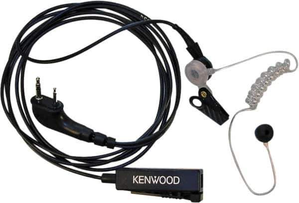Kenwood - Ear Bud, Palm Microphone Two Wire Microphone - Black & Clear, Use with Protalk Series Two Way Radios - Eagle Tool & Supply