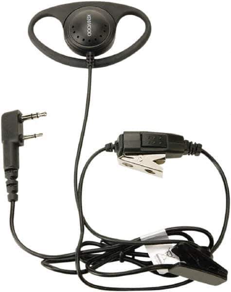 Kenwood - Ear Hanger, Push to Talk Microphone D-Ring Headset - Black, Use with Protalk Series Two Way Radios - Eagle Tool & Supply