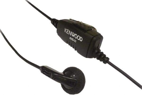Kenwood - Ear Bud, In-Line & Push to Talk Microphone Clip Mic with Earphone - Black, Use with Protalk Series Two Way Radios - Eagle Tool & Supply