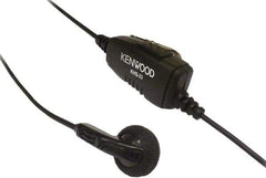 Kenwood - Ear Bud, In-Line & Push to Talk Microphone Clip Mic with Earphone - Black, Use with Protalk Series Two Way Radios - Eagle Tool & Supply