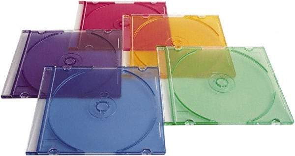 Verbatim - 1 Compartment, 4-7/8" Wide x 5-5/8" High x 1/4" Deep, CD/DVD Case - Polypropylene, Assorted Colors - Eagle Tool & Supply